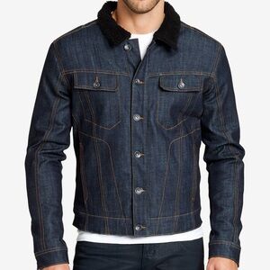 William Rast Mens  Raw Denim Fleece Lined Jacket